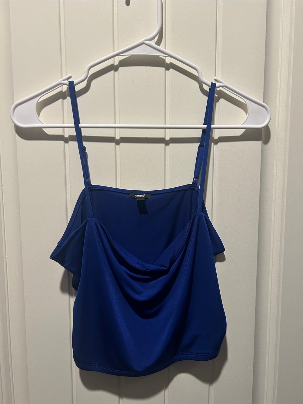 Express Royal Blue Draped Cami Top